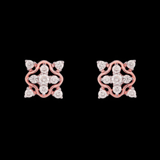 14K Rose Gold Diamond Earrings - 0.22ct VVS-VS-IJ