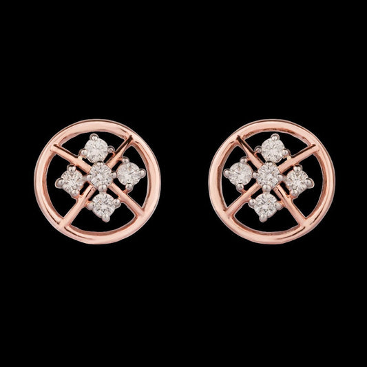 14K Rose Gold Diamond Earrings - 0.15ct VS-SI-HI