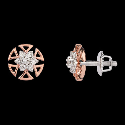 14K Rose Gold Diamond Earrings - 0.21ct VVS-VS-IJ