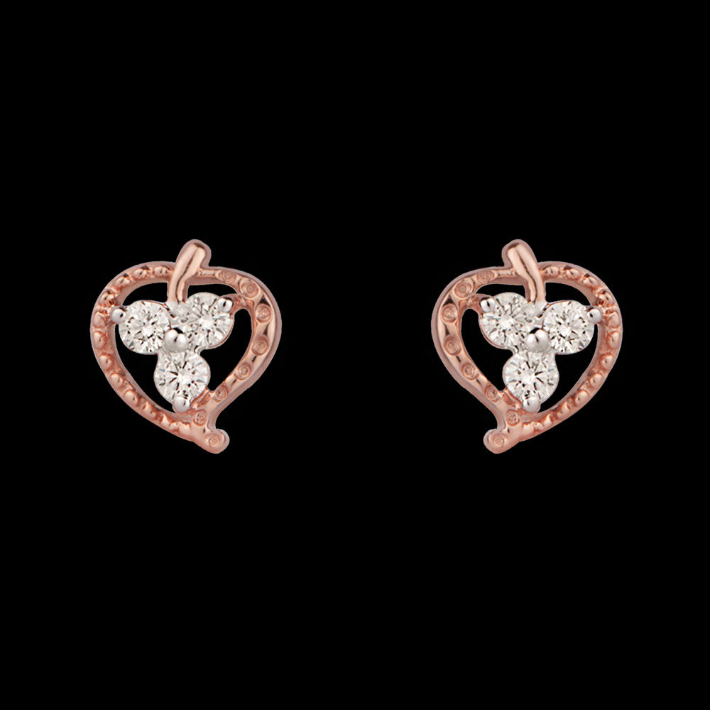 14K Rose Gold Diamond Earrings - 0.18ct VVS-VS-IJ