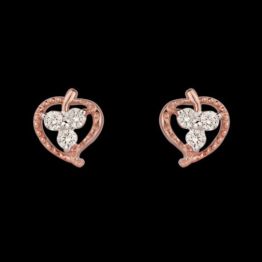14K Rose Gold Diamond Earrings - 0.18ct VVS-VS-IJ