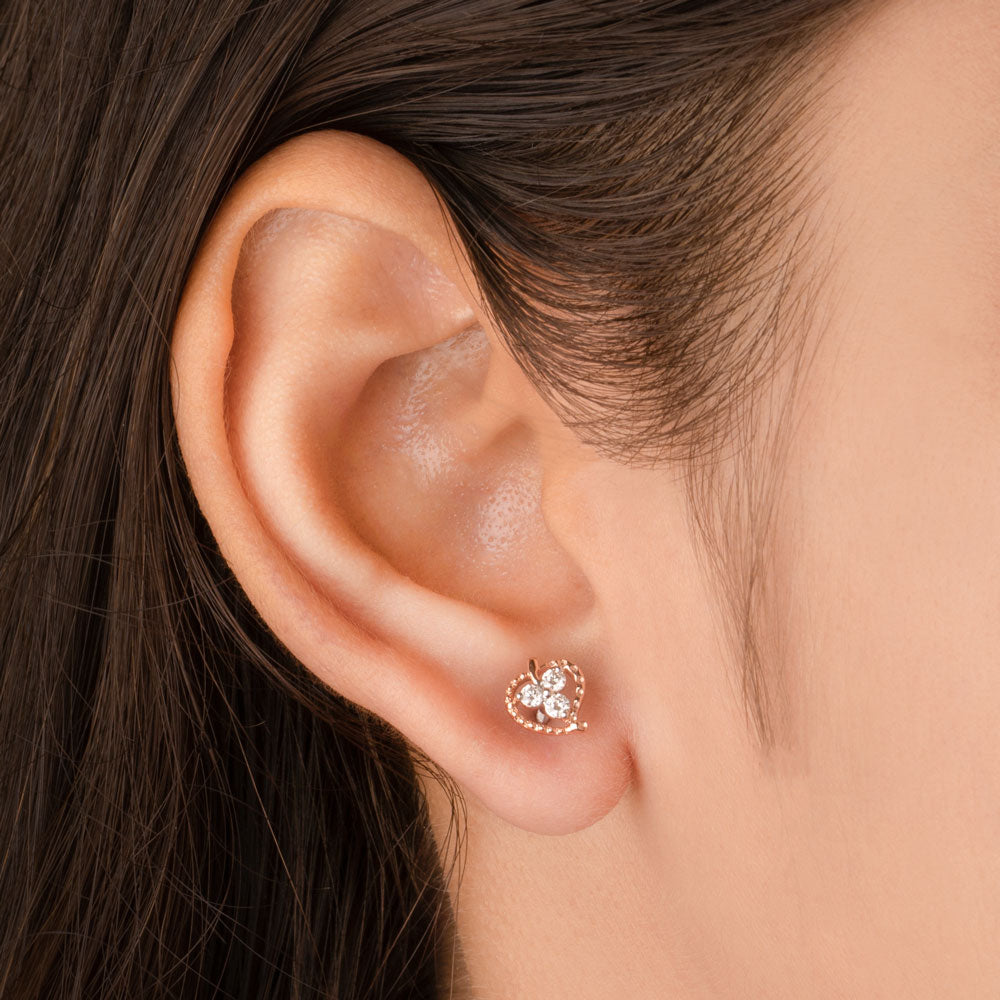 14K Rose Gold Diamond Earrings - 0.18ct VVS-VS-IJ