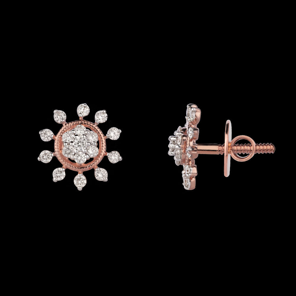 14K Rose Gold Diamond Earrings - 0.23ct VVS-VS-IJ