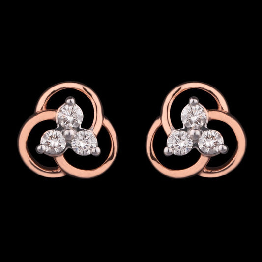14K Rose Gold Diamond Earrings - 0.15ct VVS-VS-GH