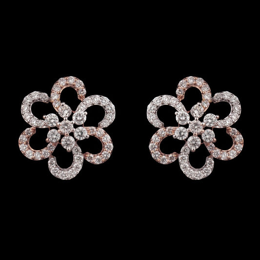 14K Rose Gold Diamond Earrings - 0.83ct VVS-VS-GH