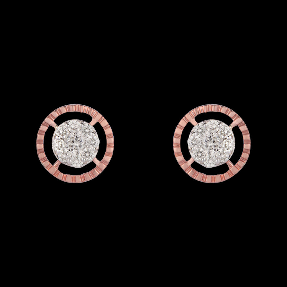 14K Rose Gold Diamond Earrings - 0.2ct VVS-VS-IJ