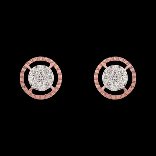 14K Rose Gold Diamond Earrings - 0.2ct VVS-VS-IJ