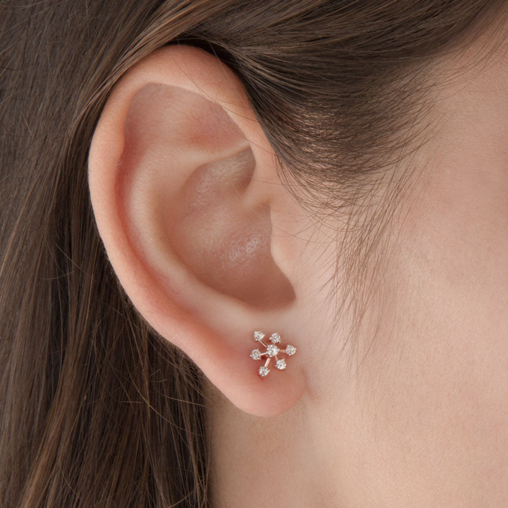 14K Rose Gold Diamond Earrings - 0.22ct VVS-VS-GH