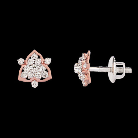 14K Rose Gold Diamond Earrings - 0.26ct VVS-VS-IJ