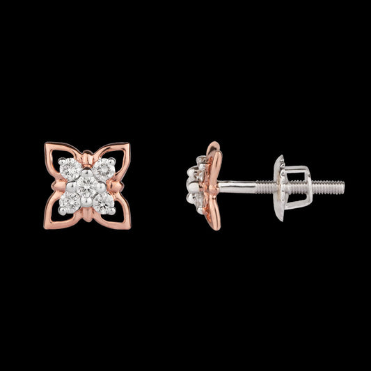 14K Rose Gold Diamond Earrings - 0.19ct VS-SI-HI