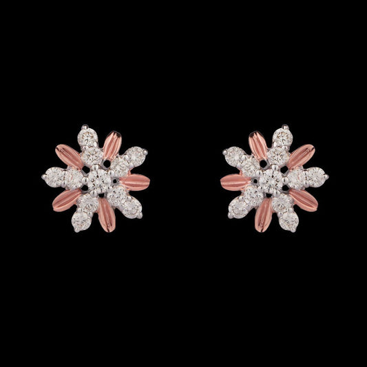 14K Rose Gold Diamond Earrings - 0.18ct VS-SI-GH