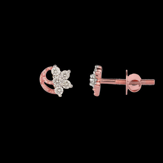 14K Rose Gold Diamond Earrings - 0.18ct VVS-VS-IJ