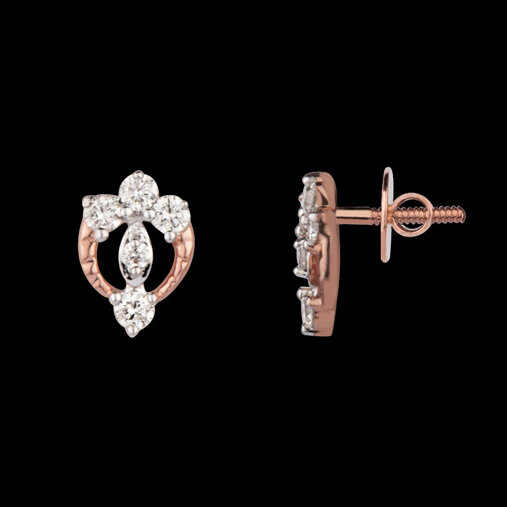 14K Rose Gold Diamond Earrings - 0.2ct VVS-VS-IJ