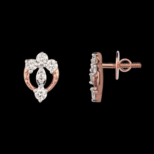 14K Rose Gold Diamond Earrings - 0.2ct VVS-VS-IJ