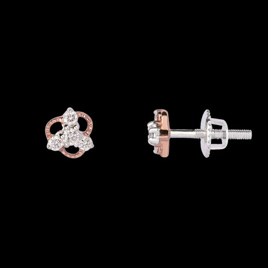 14K Rose Gold Diamond Earrings - 0.17ct VVS-VS-IJ
