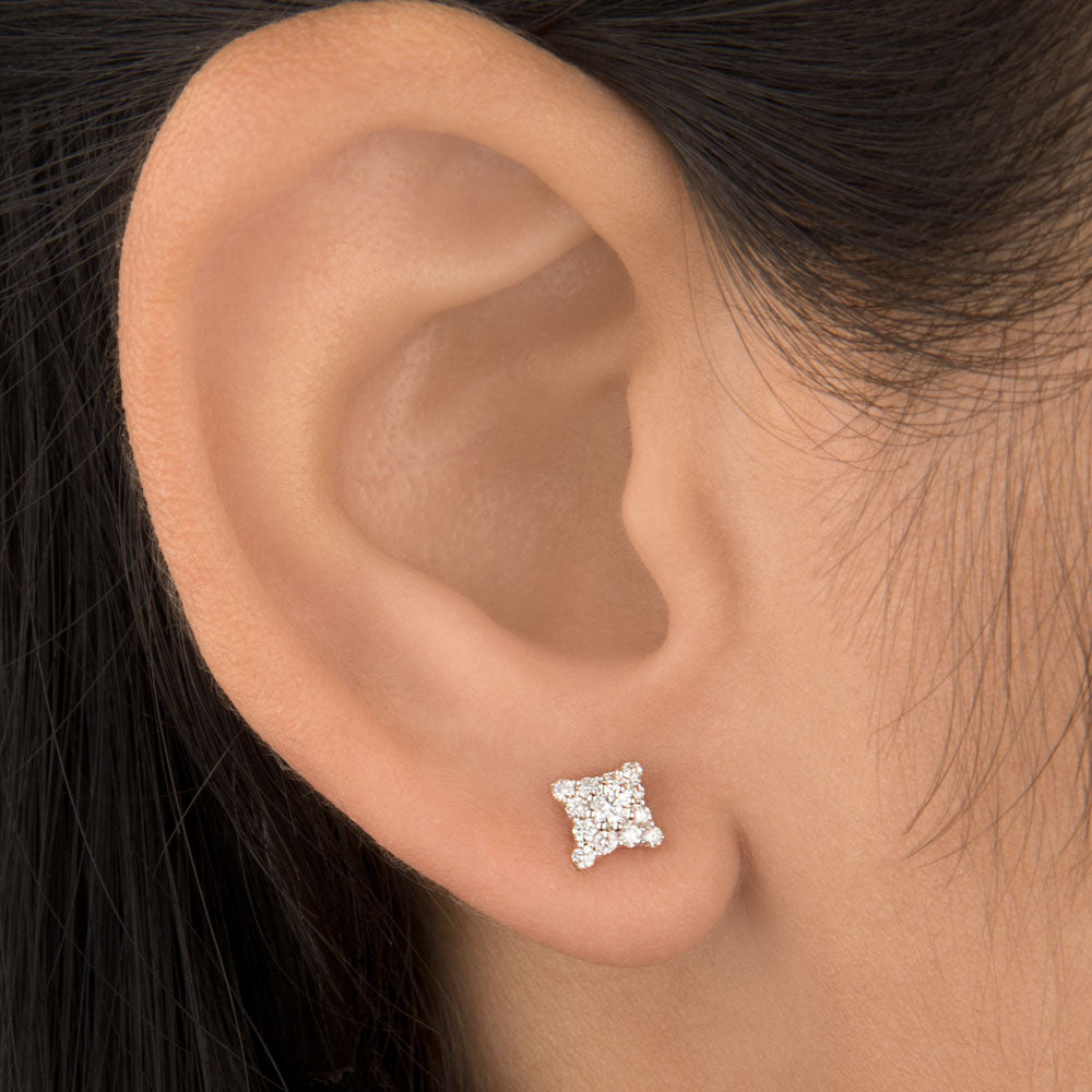 14K Rose Gold Diamond Earrings - 0.25ct VVS-VS-IJ