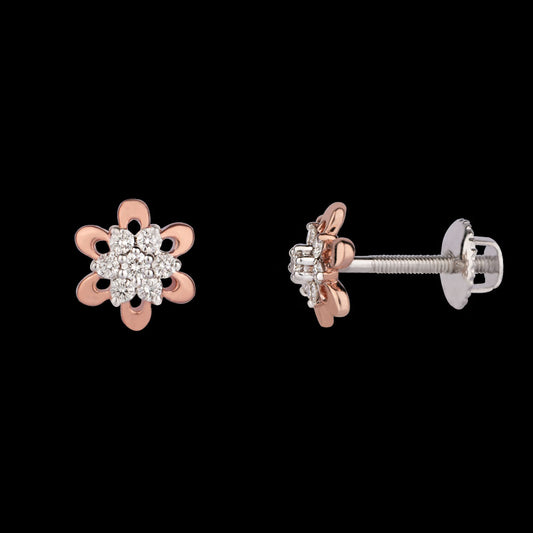 14K Rose Gold Diamond Earrings - 0.21ct VVS-VS-IJ