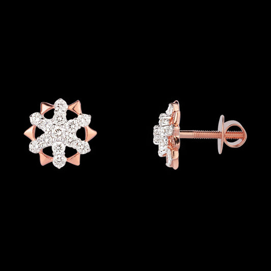 14K Rose Gold Diamond Earrings - 0.2ct VVS-VS-IJ