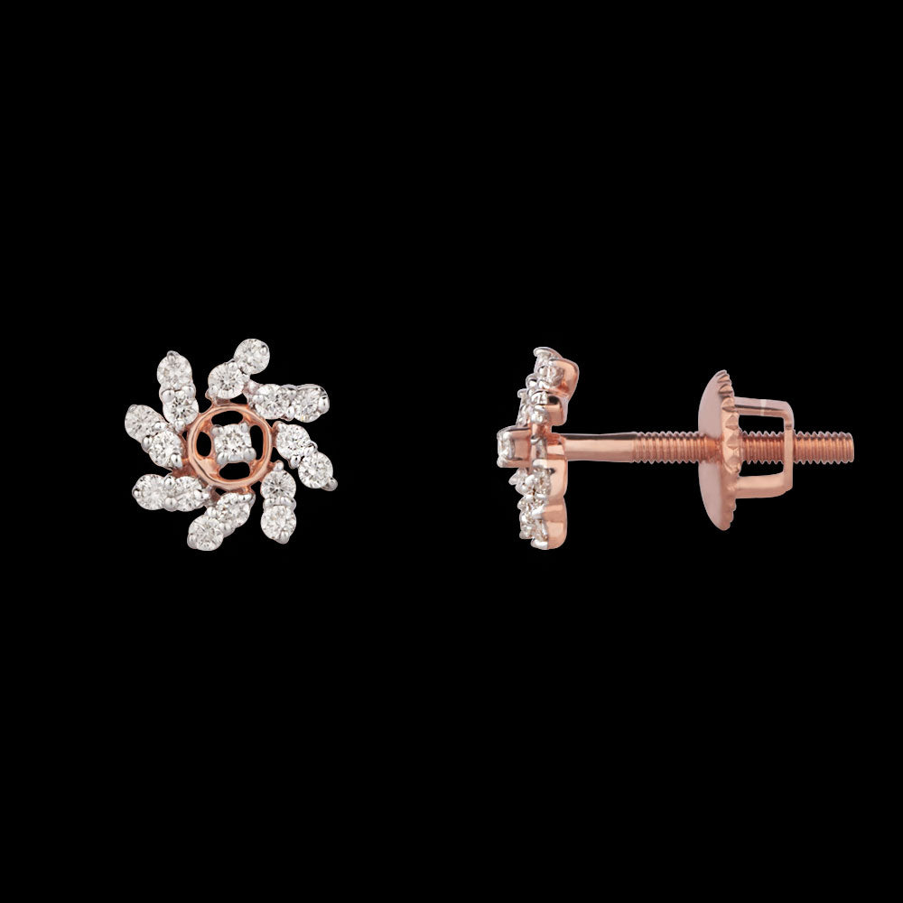 14K Rose Gold Diamond Earrings - 0.23ct VVS-VS-IJ