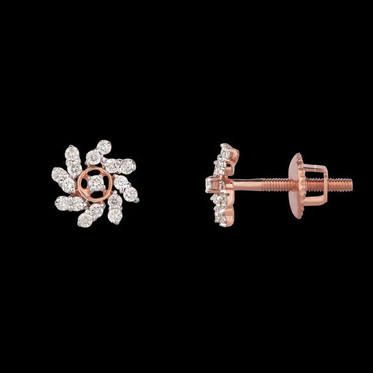 14K Rose Gold Diamond Earrings - 0.23ct VVS-VS-IJ