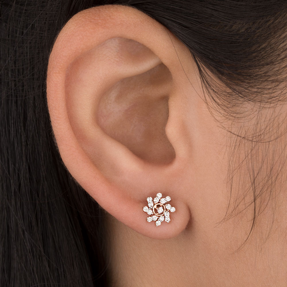 14K Rose Gold Diamond Earrings - 0.23ct VVS-VS-IJ