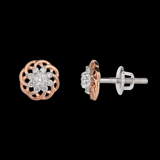 14K Rose Gold Diamond Earrings - 0.23ct VVS-VS-IJ