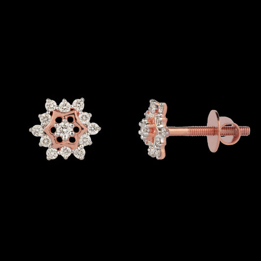 14K Rose Gold Diamond Earrings - 0.22ct VVS-VS-IJ