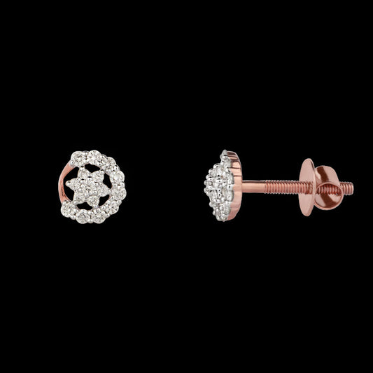 14K Rose Gold Diamond Earrings - 0.2ct VVS-VS-IJ