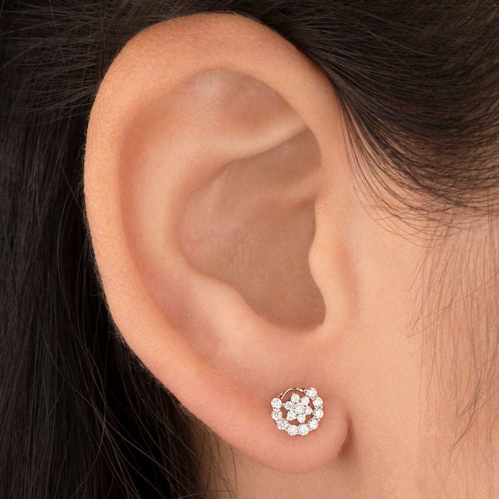 14K Rose Gold Diamond Earrings - 0.2ct VVS-VS-IJ