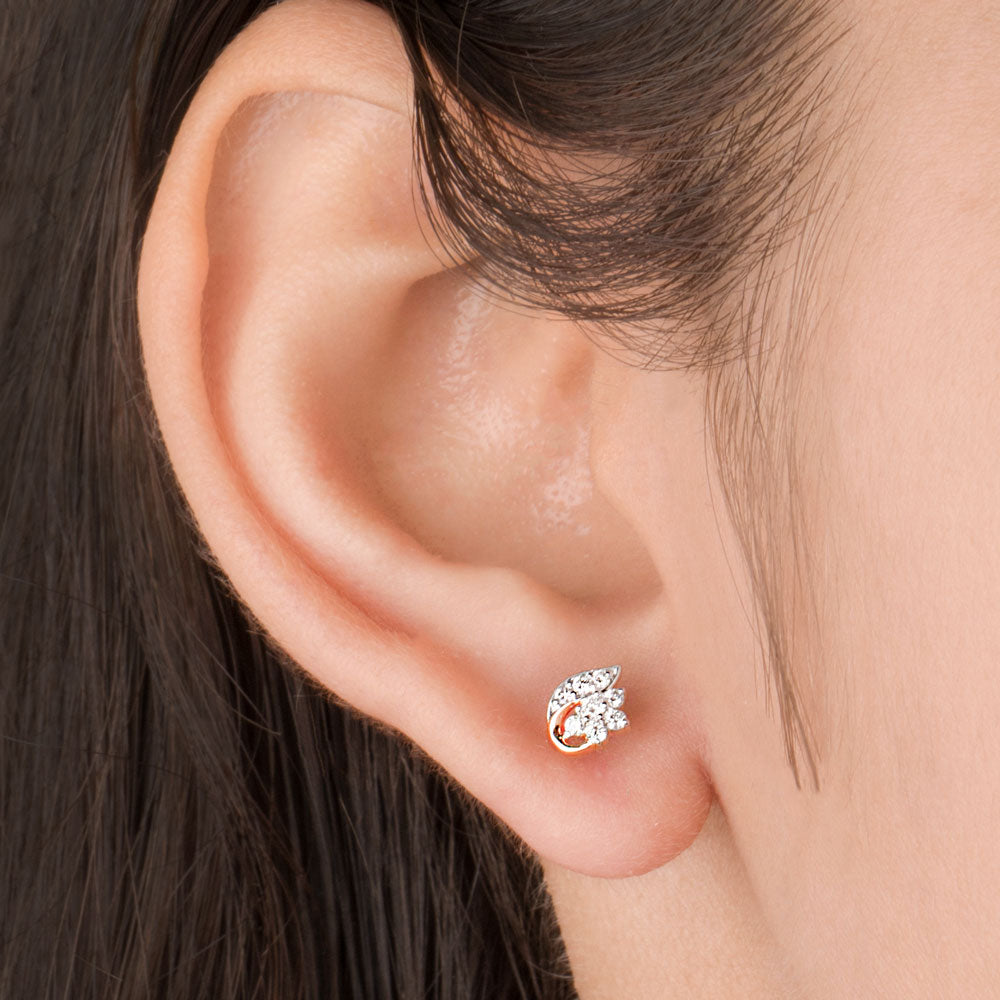 14K Rose Gold Diamond Earrings - 0.16ct VVS-VS-IJ