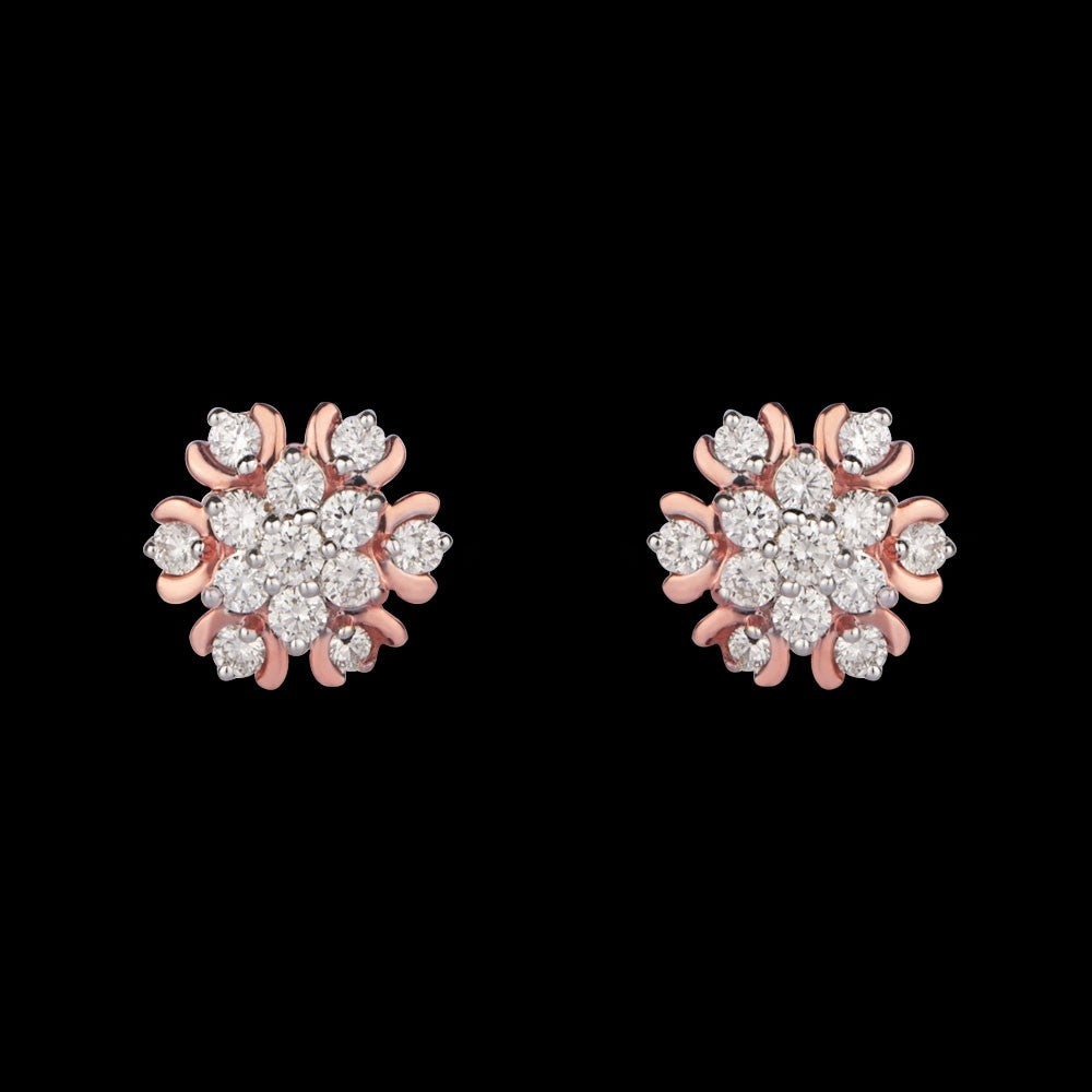 14K Rose Gold Diamond Earrings - 0.34ct VVS-VS-IJ