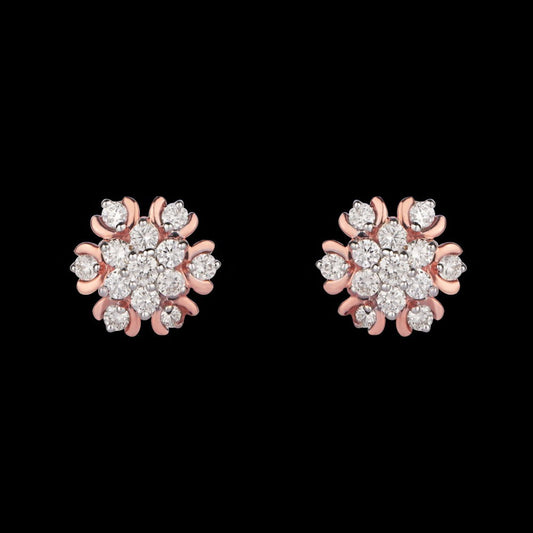 14K Rose Gold Diamond Earrings - 0.34ct VVS-VS-IJ