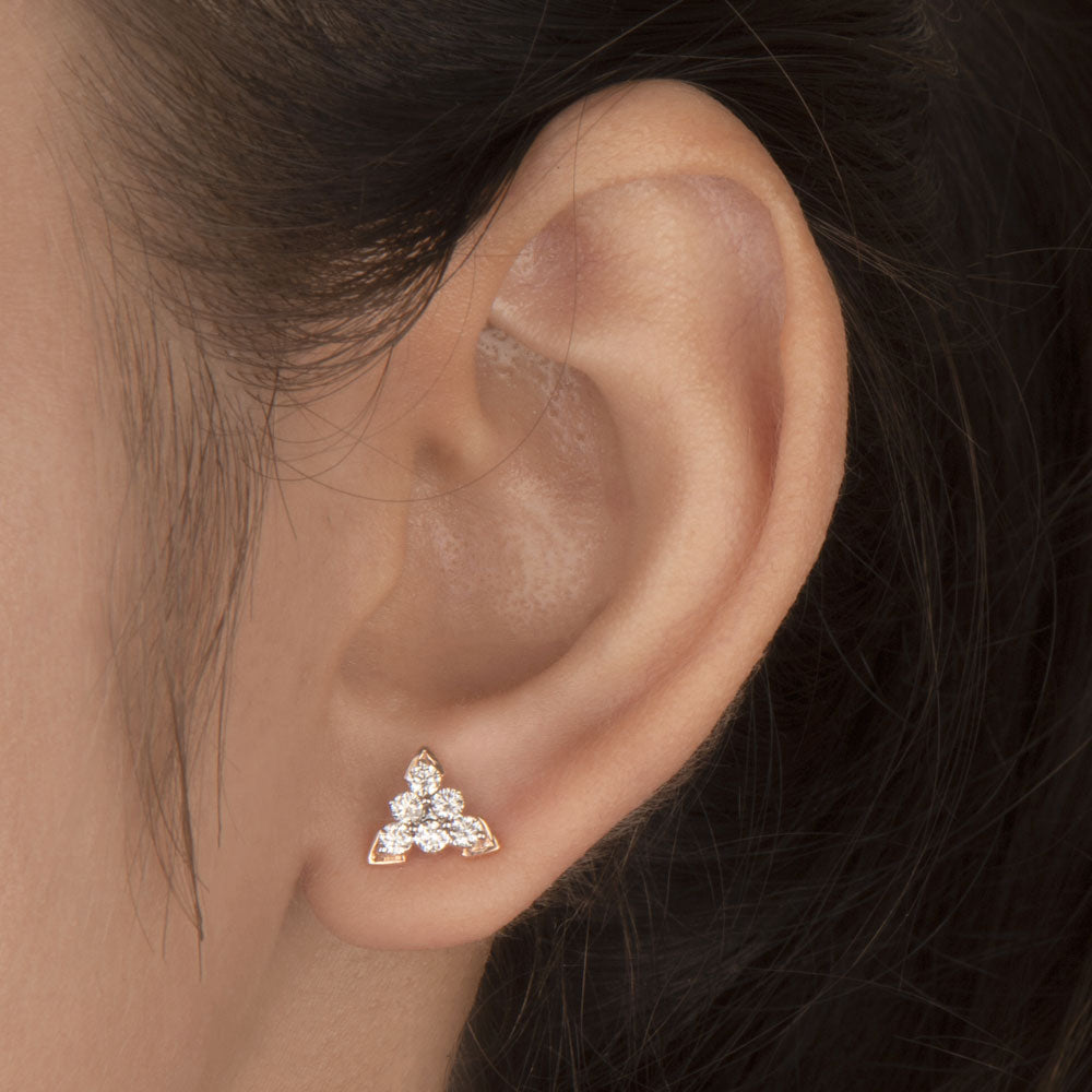 14K Rose Gold Diamond Earrings - 0.47ct VVS-VS-IJ