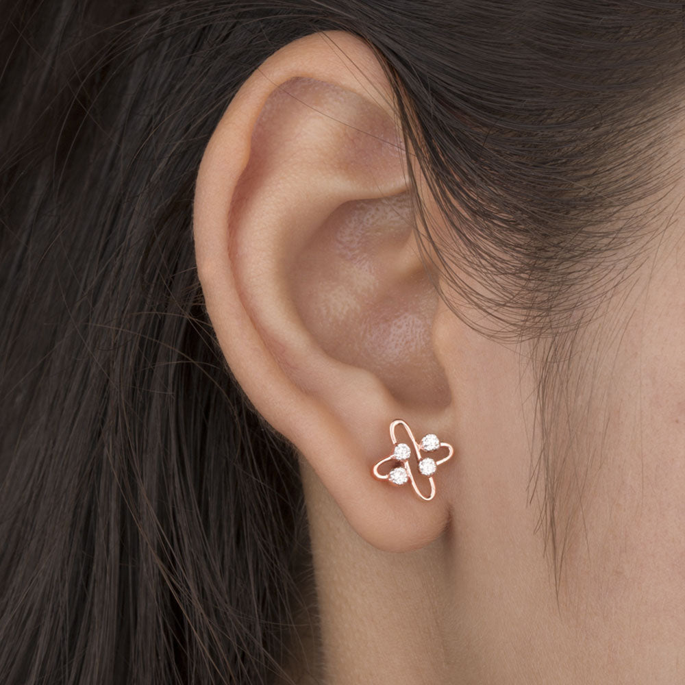 14K Rose Gold Diamond Earrings - 0.2ct VVS-VS-IJ