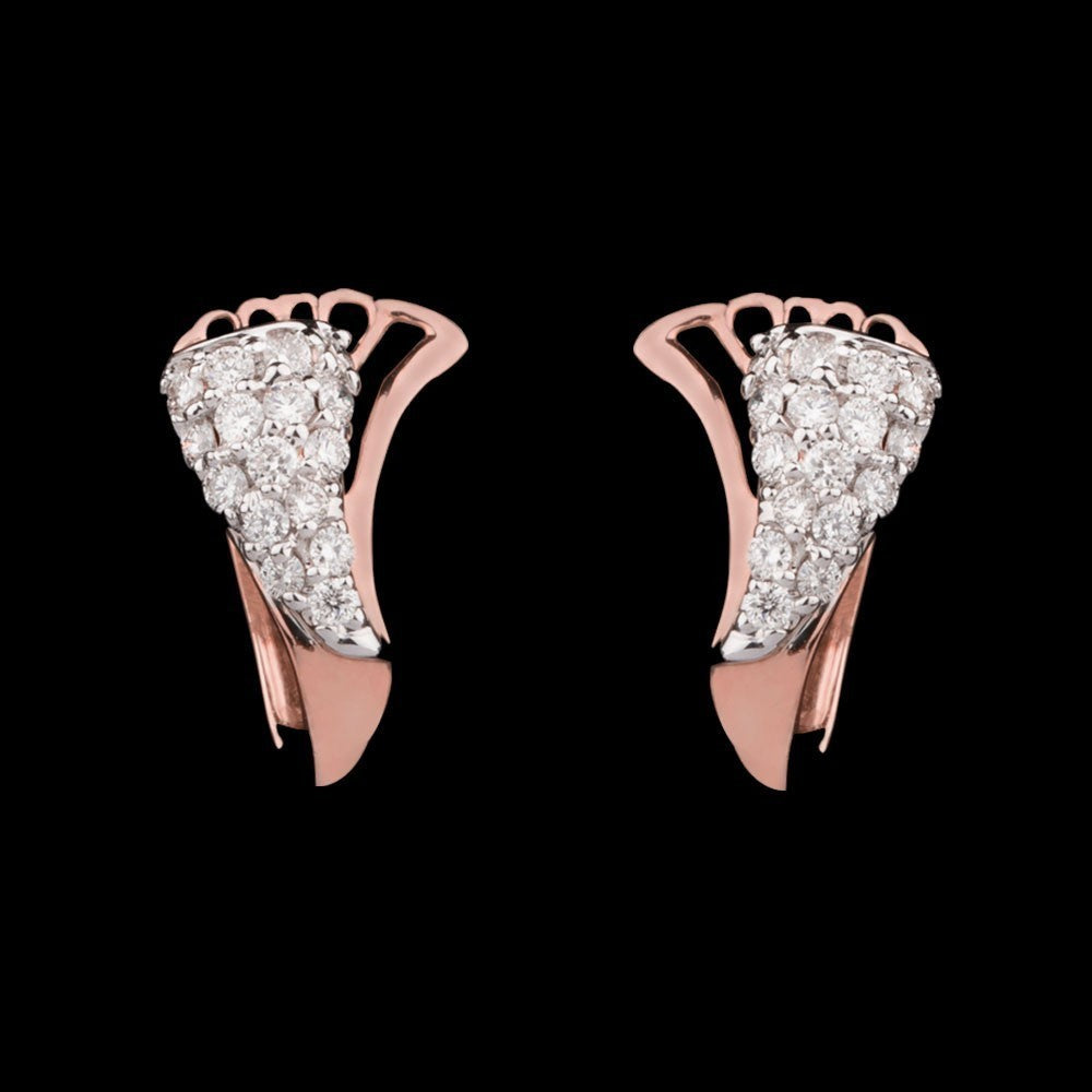 14K Rose Gold Diamond Earrings - 0.28ct VVS-VS-GH