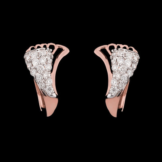 14K Rose Gold Diamond Earrings - 0.28ct VVS-VS-GH