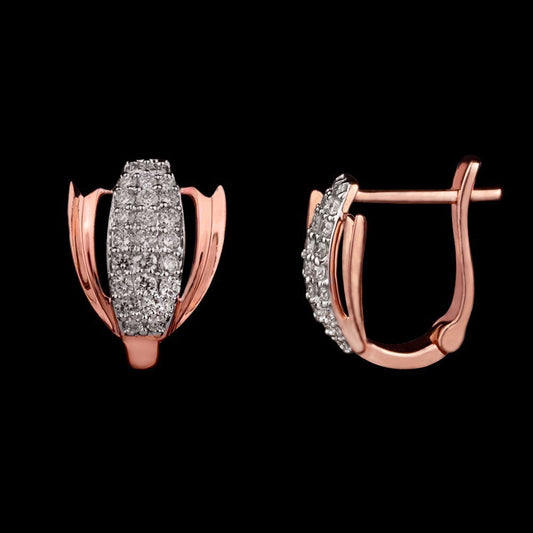 18K Rose Gold Diamond Earrings - 0.47ct VVS-VS-HI