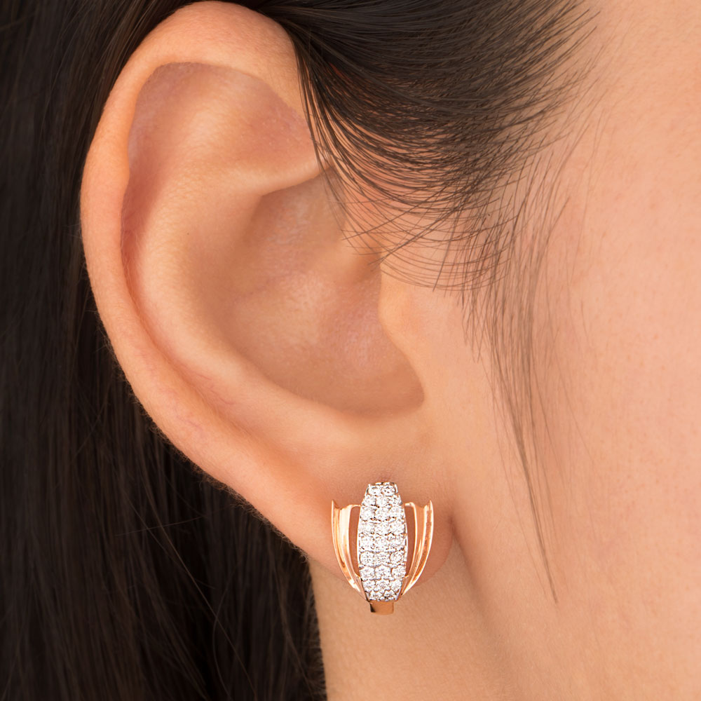 18K Rose Gold Diamond Earrings - 0.47ct VVS-VS-HI
