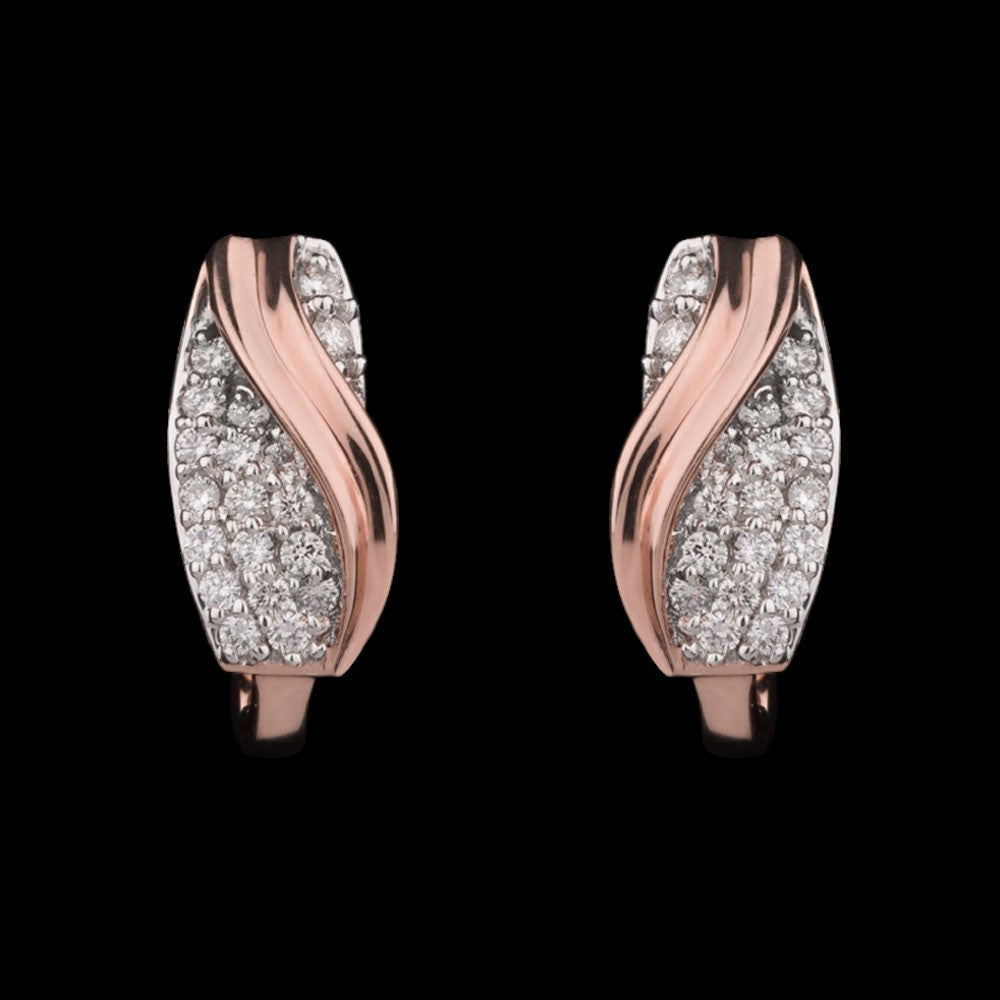 14K Rose Gold Diamond Earrings - 0.32ct SI-GH