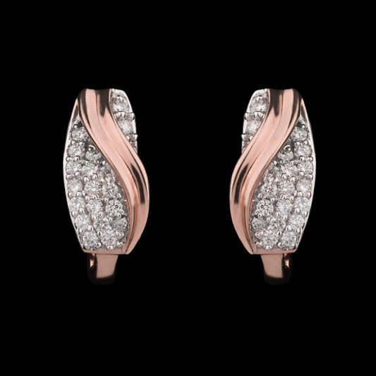 14K Rose Gold Diamond Earrings - 0.32ct SI-GH