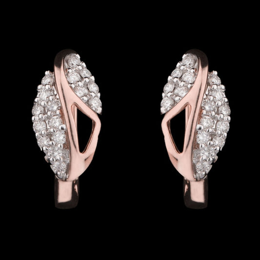 14K Rose Gold Diamond Earrings - 0.22ct VS-GH