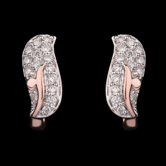 14K Rose Gold Diamond Earrings - 0.31ct VVS-VS-IJ