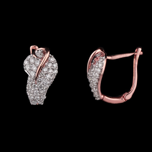 14K Rose Gold Diamond Earrings - 0.46ct VVS-VS-GH