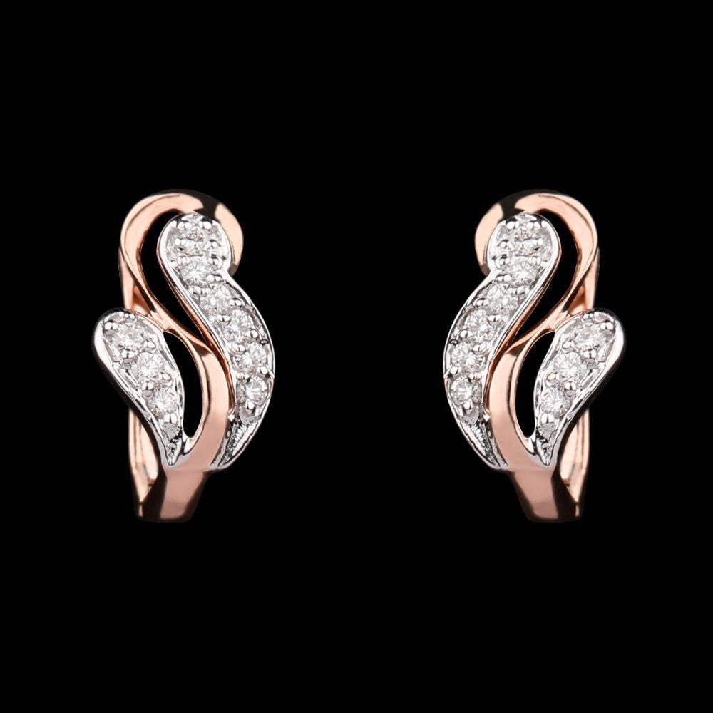 14K Rose Gold Diamond Earrings - 0.17ct VS-SI-HI