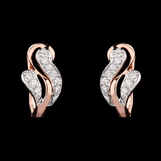 14K Rose Gold Diamond Earrings - 0.17ct VS-SI-HI
