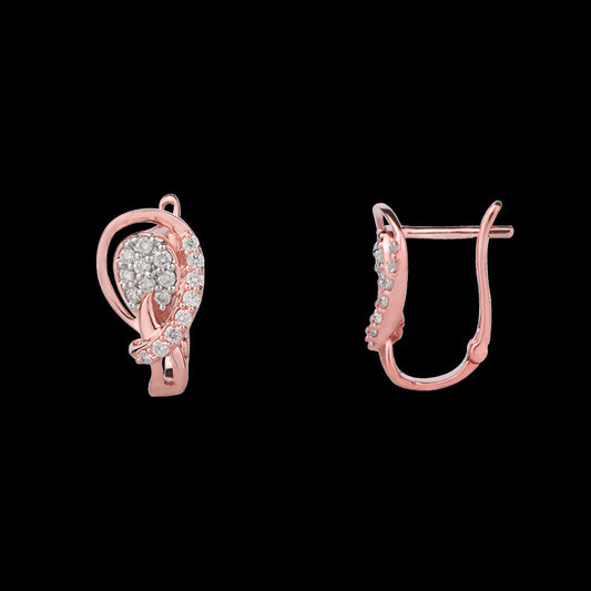14K Rose Gold Diamond Earrings - 0.34ct VVS-VS-IJ