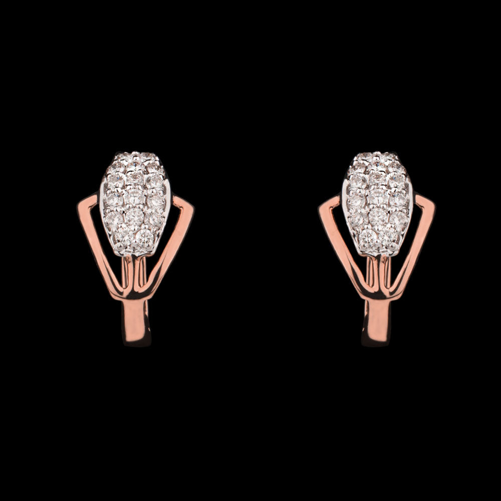 14K Rose Gold Diamond Earrings - 0.37ct VVS-VS-GH