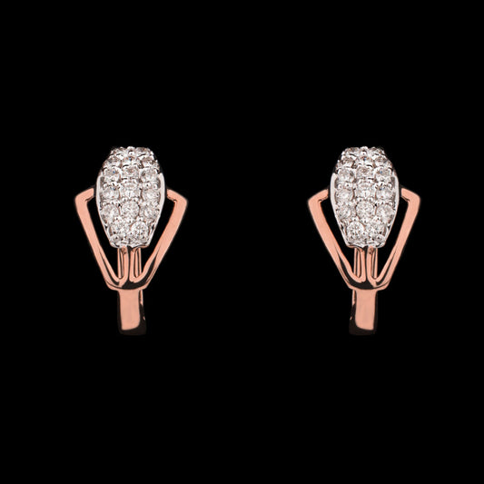 14K Rose Gold Diamond Earrings - 0.37ct VVS-VS-GH