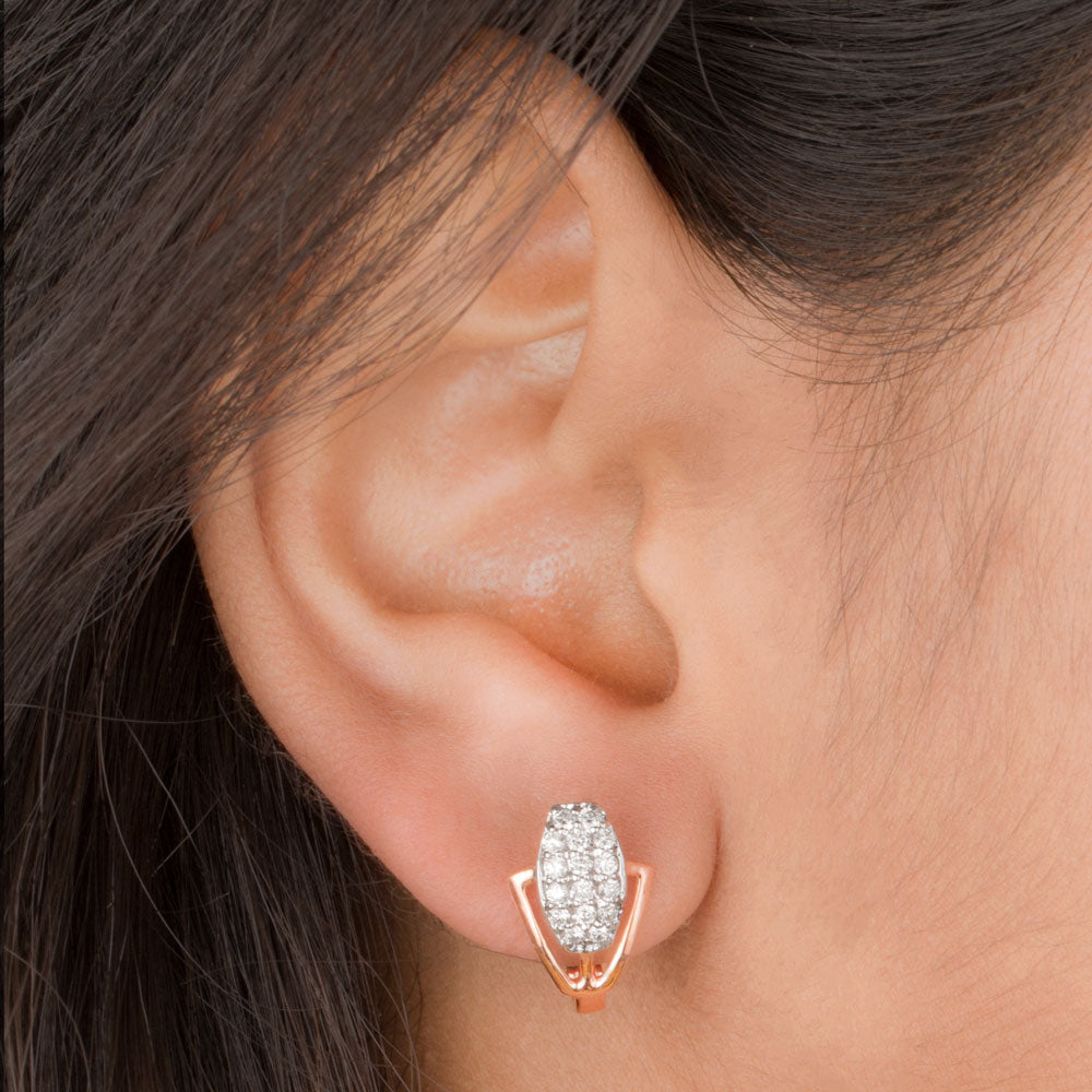 14K Rose Gold Diamond Earrings - 0.37ct VVS-VS-GH