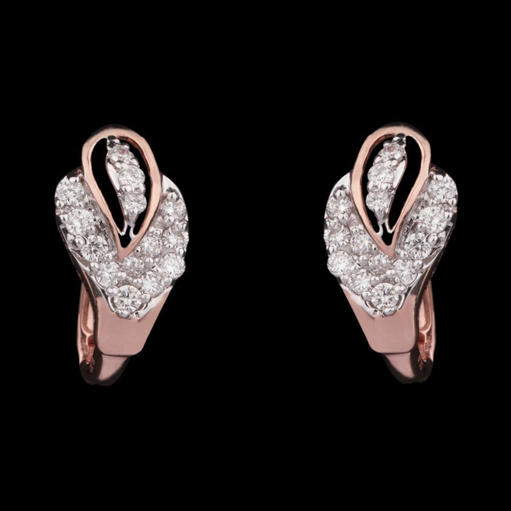 14K Rose Gold Diamond Earrings - 0.32ct VVS-VS-GH